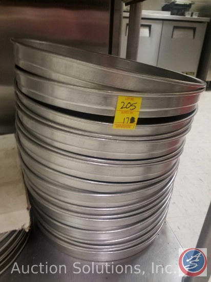 (17) Stainless Steel 15 1/2" Deep Dish Pizza Pans