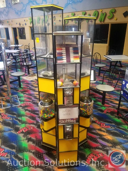 Beaver Multi-Compartment Tri -Tower Coin-Op Candy Machine Dispenser NB3380R