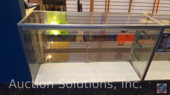 Glass Display Sales Case 60" x 20" x 38" with (3) Glass Shelves Plus the Base Deck {{MISSING BACK