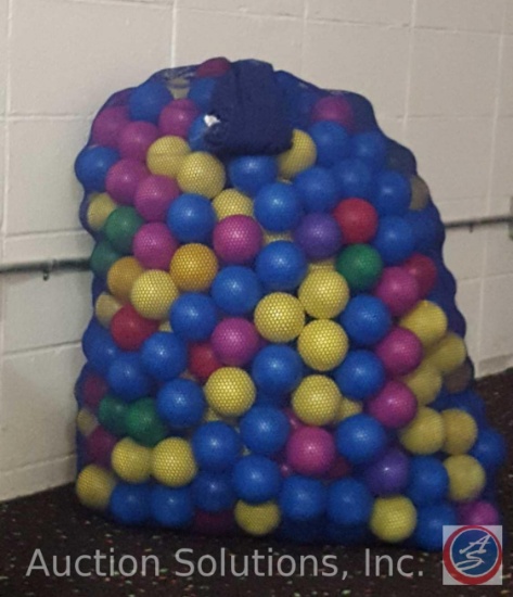 Ball Pit Plastic Balls in a Mesh Laundry Bag