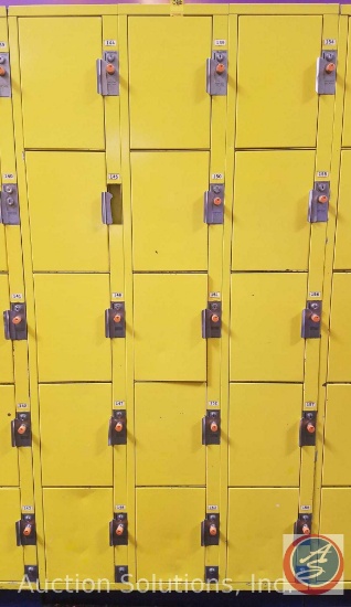 American Locker Security Systems Coin Operated Lockers, Five Tier Triple Wide, 15 Per Section 36" x