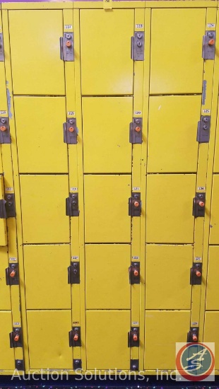 American Locker Security Systems Coin Operated Lockers,Five Tier Triple Wide, 15 Per Section 36" x