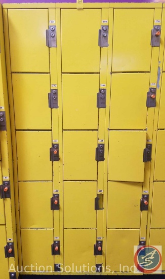 American Locker Security Systems Coin Operated Lockers, Five Tier Triple Wide, 15 Per Section 36" x