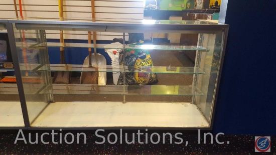 Glass Display Sales Case 60" x 20" x 38" with (3) Glass Shelves Plus the Base Deck {{MISSING BACK