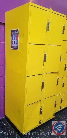 American Locker Security Systems Coin Operated Lockers, Double Wide, Four Tier, 8 Per Section 30" x
