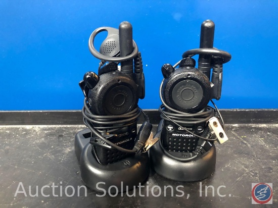 (2) Motorola CLS 1110 Walkie Talkies With Ear Pieces