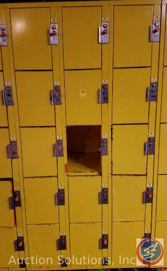 American Locker Security Systems Coin Operated Lockers, Five Tier Triple Wide, 15 Per Section 36" x