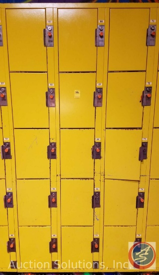 American Locker Security Systems Coin Operated Lockers 15 Per Section 36" x 21" x 76" {{SOME MISSING