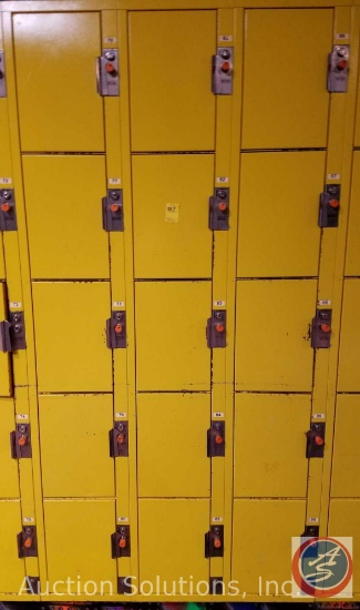 American Locker Security Systems Coin Operated Lockers, Five Tier Triple Wide, 15 Per Section 36" x