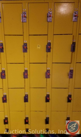 American Locker Security Systems Coin Operated Lockers, Five Tier Triple Wide, 15 Per Section 36" x