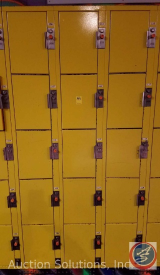 American Locker Security Systems Coin Operated Lockers, Five Tier Triple Wide, 15 Per Section 36" x