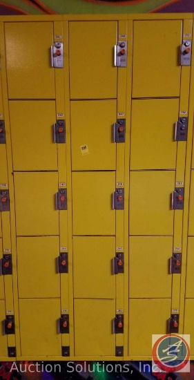 American Locker Security Systems Coin Operated Lockers, Five Tier Triple Wide, 15 Per Section 36" x