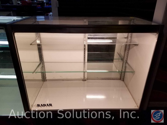 Light Up Glass Display Case with Shelf 42" x 21 3/4" x 32 1/1