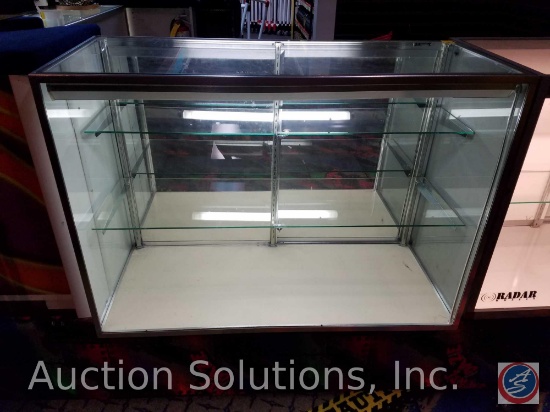 Light Up Glass Display Case with Shelf 47 1/2" x 20" x 34"