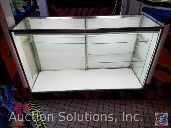 Light Up Glass Display Case with Shelves 60" x 20" x 34"