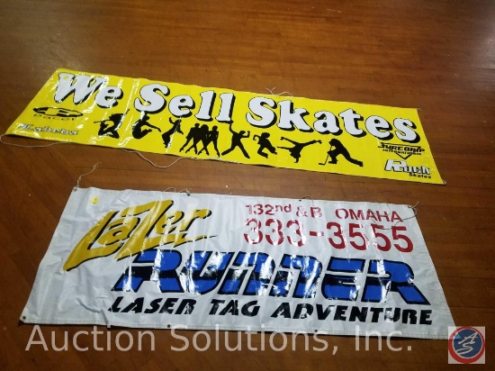 'We Sell Skates' Vinyl Banner, Lazer Runner Laser Tag Vinyl Banner