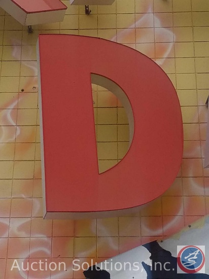 Large Letter "D" of Skate Daze Building Sign {{BUYER MUST REMOVE--PLEASE NOTE THAT THIS IS ON THE