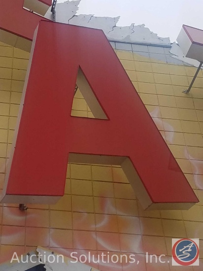 Large Letter "A" of Skate Daze Building Sign {{BUYER MUST REMOVE--PLEASE NOTE THAT THIS IS ON THE