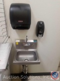 NSF Advance Stainless Handwashing Sink, Monogram Paper Towel Automatic Dispenser, Betco Clario Hand