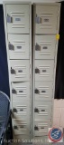 (2) Sets of 5-Tier Single Wide Vertical Lockers 12