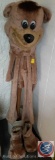 Bear Costume, Includes Head, Body, Feet, Cement Bucket Stand