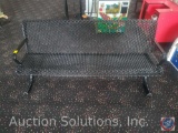 {{2XBID}} (2) Walbash Valley Perforated Metal Benches - Thermoplastic Coated - Black - 72