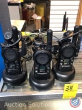 (3) Motorola CLS 1110 Walkie Talkies- (2) With Ear Pieces (2) Extra Charging Bases