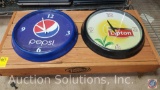 Pepsi Wall Clock, Lipton Wall Clock, Dr Pepper Wooden Step