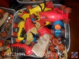 Assorted Sizes Roller Skates {{TOTE NO LID}}{{CONDITION MAY VARY}}, Extra Parts