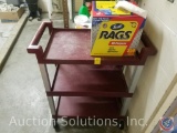 Three-Tier Rubbermaid Cart and Scott All-Purpose Rags