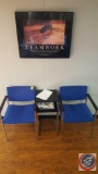 (4) {{2XBID}} (2) Steelcase chairs, Magazine Table, Teamwork Framed Print