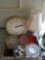 Seth Thomas Wall Quartz Clock, Lamp with Shade Model DD04977G1IVYC, Assorted Ashtrays, Cigarette