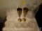 (2) Metal Champagne Flutes, Cut Glass Decanter, (2) Cut Glass Bowls, (2) Cut Glass Candle Holders,