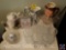 (8) Cut Glass Glassware, Candy Dish, Sugar Dish with Spoon, Candy Tray, Tr and C9 Pitcher England,