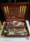 Wooden Silver Display Box with Harmony House State AA Plus Silverware