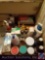Assorted Cleaning Supplies {{PARTIALLY USED}}, Assorted Soaps, Lotions, Corner Toilet Paper Cabinet,
