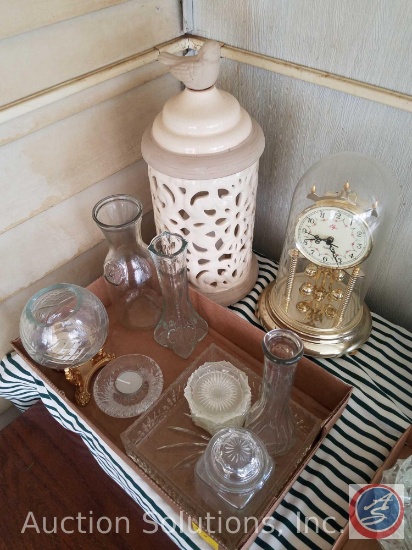 Elgin Quartz Clock, Ceramic Lidded Candle Holder, Coasters, Candle Holders