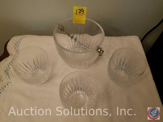 Baccarat France Ice Bucket with 3 Glasses