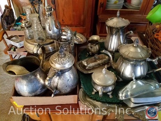Silver Pitchers, Silver Platers, Tin Dishes, Silver Sugar Dish, Silver Cream Pitchers, Silver
