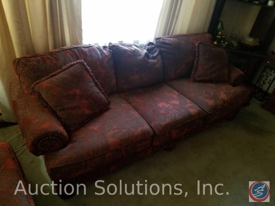 Ashley Furniture Oversized Couch 97" x 35" x 34" and Loveseat 54" X 44" X 34" with Nail Head Accents