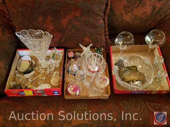 Crystal Figurines, Glass Vases, Glass Candle Holders, Cut Bowl, More
