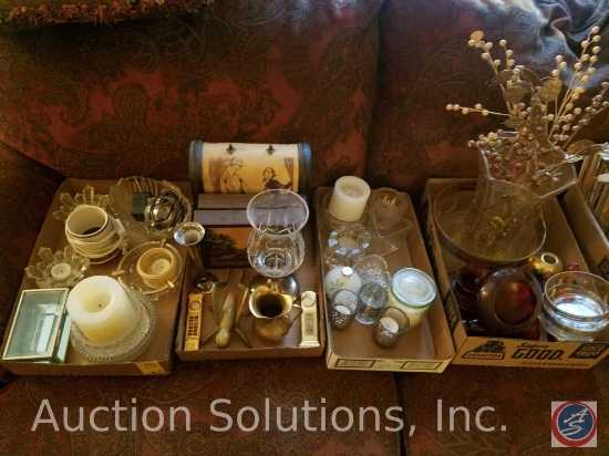 Hinged Glass/Mirrored Box, Mini Warmer, Handle Holders, Battery Operated Candles, Hinged Wooden Box,