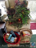 Holiday Decorations, Candle Wreaths, Napkins, Tins