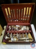 Wooden Silver Display Box with Harmony House State AA Plus Silverware