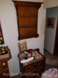Commodore Mantle Clock, Lidded Ceramic Urn, Holiday Decorations, 3 Drawer Night Stand 28