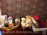 Candles, Makeup Mirror, Musical Snow globe, Oscar De La Runta Perfume {{NEARLY FULL}}, Wooden Slide