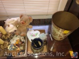 Small Decorative Trash Can, Ceramic Pitcher, Small Teddy Bear, Candles, Assorted Perfumes, More