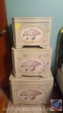 (3) Decorative Trunks with Hinged Lids