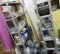 (2) Metal Storage Shelf Units w/ Misc. DIY and Home Improvement Items: Paint Rollers, NEW Blue Tarp,