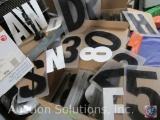 Various Size Letter Stencils; White 6'' Velcro Alphabet Letters; and Black 8'' Back-Lit Commercial